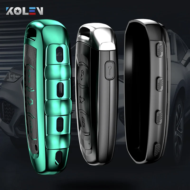 Чехол для автомобильного ключа из ТПУ и углеродного волокна чехол брелок Geely Atlas