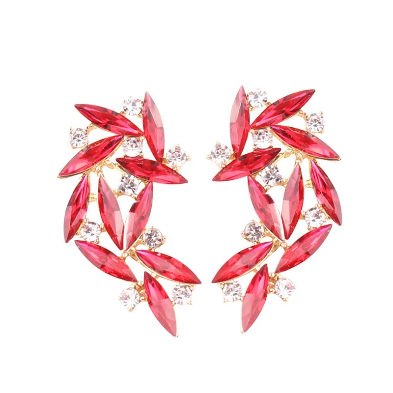 LUBOV красочные серьги-гвоздики с крыльями из бутика кристаллами женские серьги