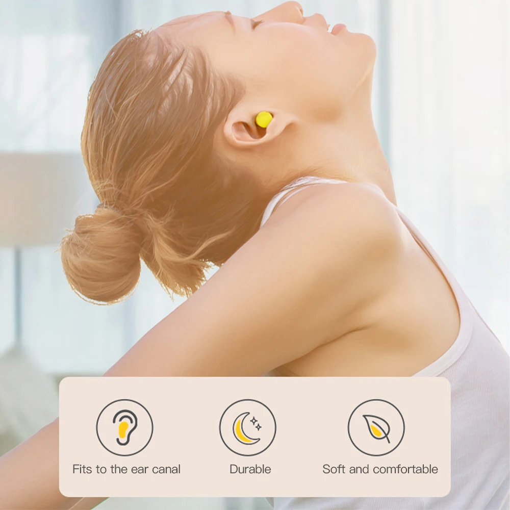 

60Pairs Soft Light Earplugs From Snoring Noise Reduction Rate 35.5db Sleeping Ear Plugs Comfortable Sponge Earplugs Anti-noise
