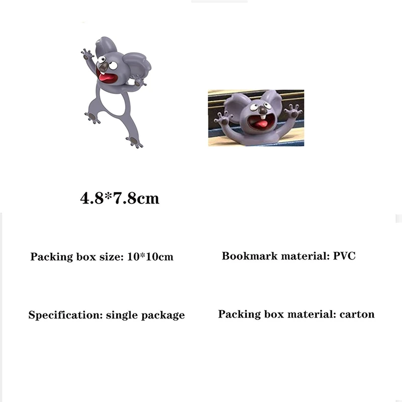 

Animal Bookmarks 3D Stereo Cartoon Lovely Bookmark Novelty Funny Student Stationery Gift Bookmark for Kids