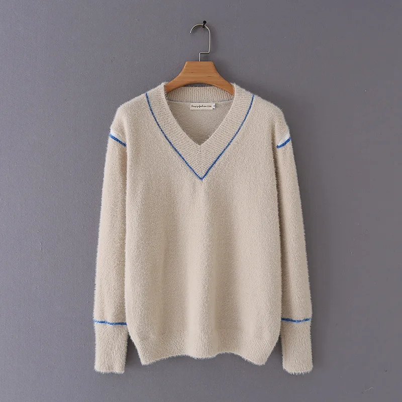 Повседневные незаменимые свитера размера плюс осень 2019 женские модные свободные