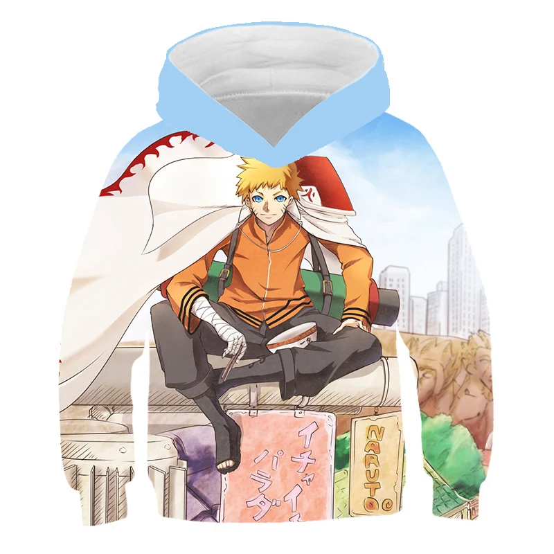 Sudadera con capucha 3D para ni&ntilde;os y ni&ntilde;as, jersey de manga larga con estampado de animaciones Ninja, ropa de calle informal a la moda para verano-3