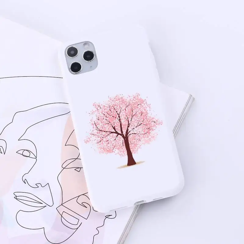 

Cherry blossoms luxury shell Phone Cases funda Candy Color for iPhone 6 7 8 11 12 s mini pro X XS XR MAX Plus
