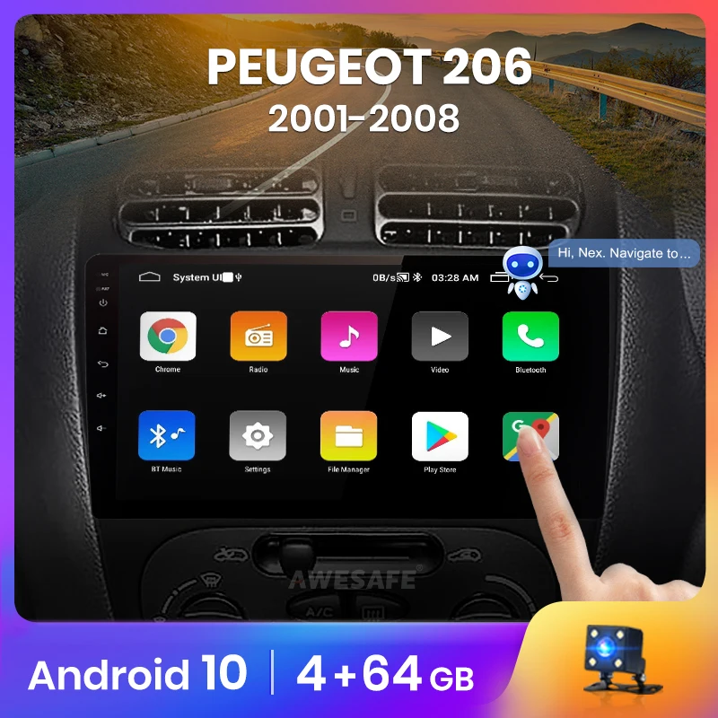 Автомагнитола AWESAFE PX9 для Peugeot мультимедийный видеоплеер с GPS Навигатором 2 din Android