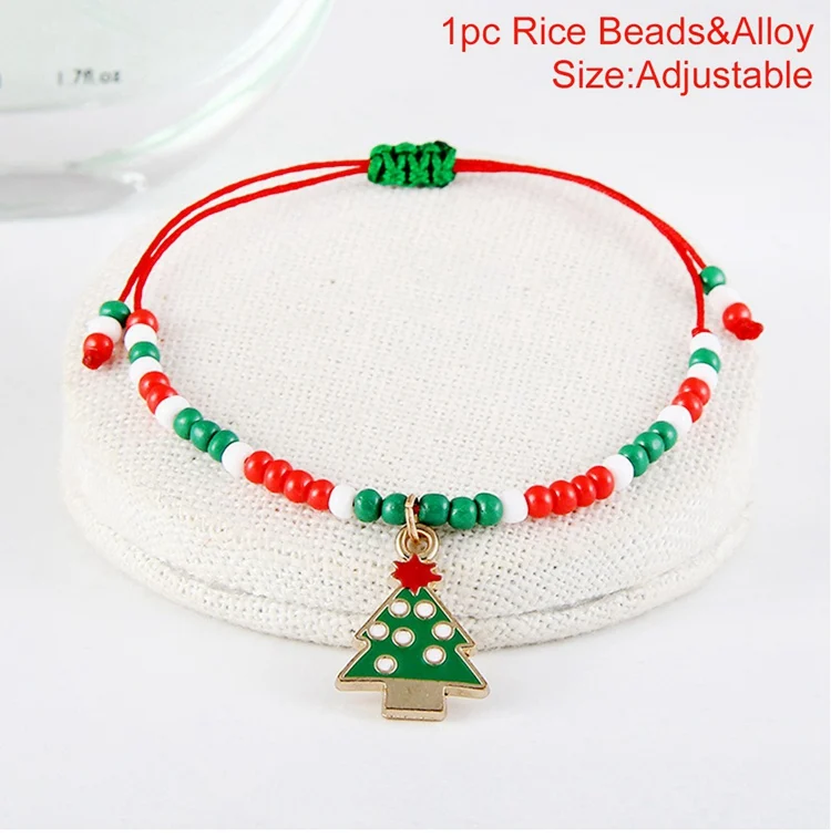 Christmas bracelet 5 PATIMATE, серьги с подвеской в виде рождественской елки Санта Клауса, Рождественское украшение для дома, Рождественский Декор Navidad, счастливый год - Цвет: Christmas bracelet 5