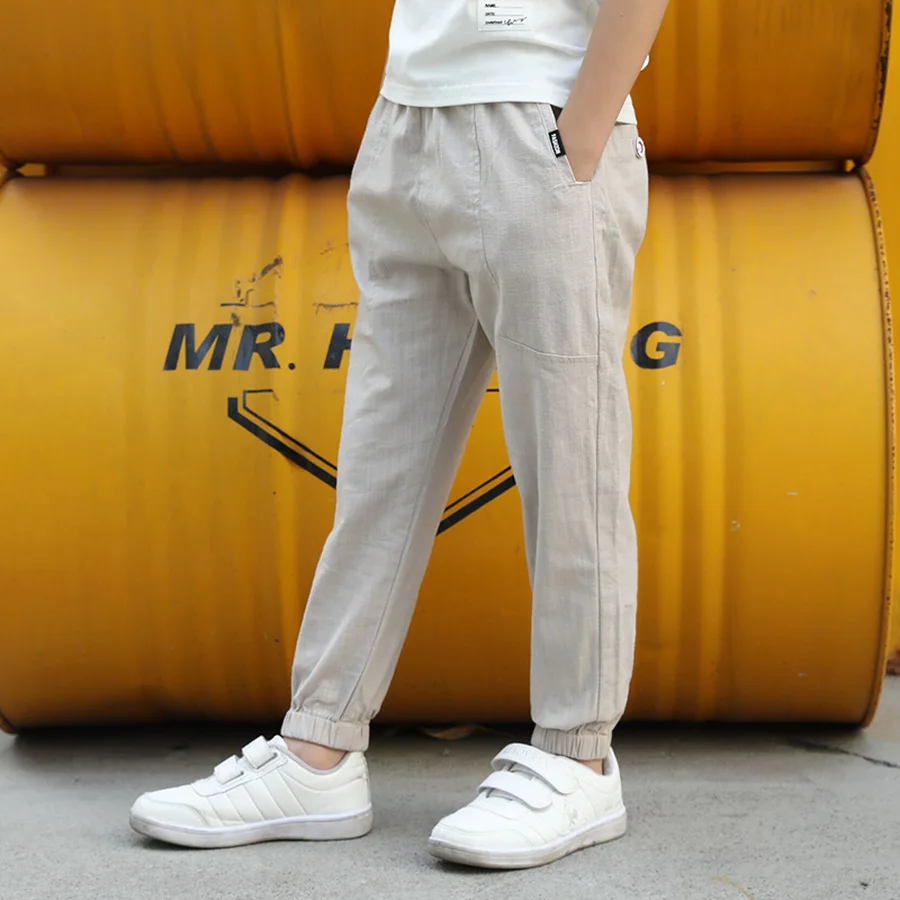 Леггинсы Famli для мальчиков-подростков однотонные прямые брюки до щиколотки на