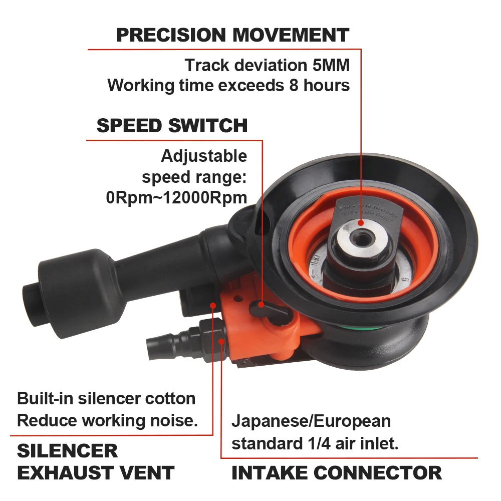 FivePears пневмошлифмашинка для авто пневматическая 125MM Вакуумная орбитальная
