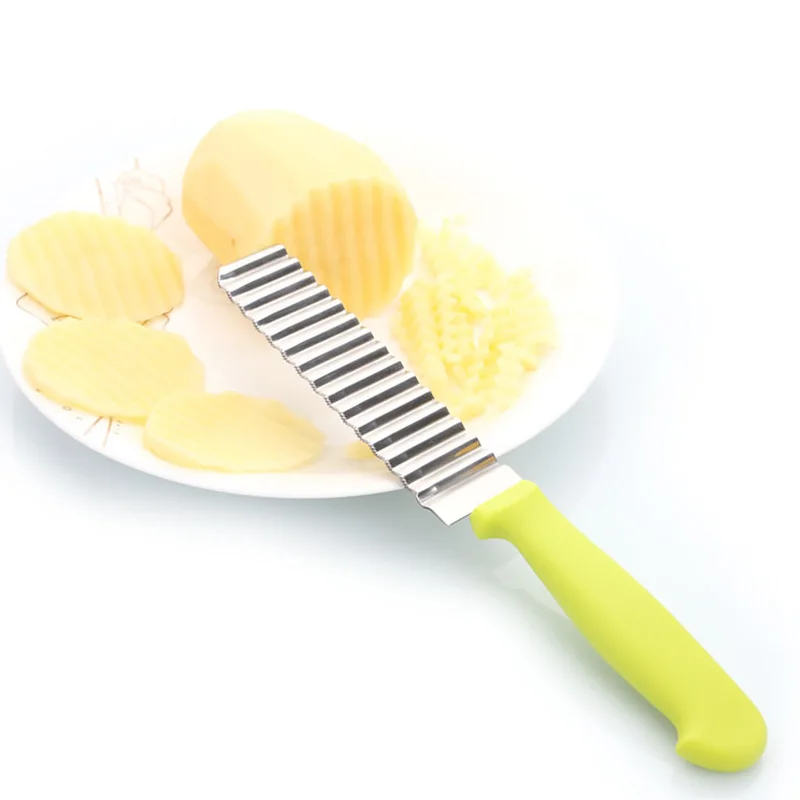 1 предмет Новинка Нержавеющая сталь волна Ножи резка картофельных чипсов Резак