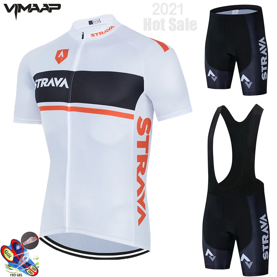 

2021 STRAVA Cycling Jersey Pro Team Cycling Clothing MTB 19d Bib Shorts Set Men Bike Ropa Ciclismo Hombre Triathlon Bicycle Wear