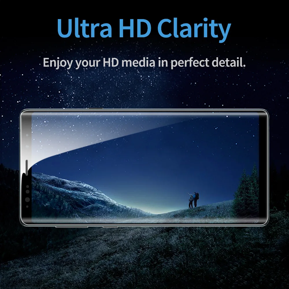esr 2pcs tempered glass for samsung galaxy note 9 screen protector 9h 3d curved full cover glass film for samsung note 9 free global shipping