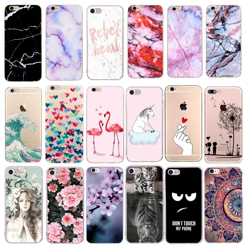 Мраморный мягкий чехол для iphone 5 5s 5se 6 6s X XR XS Max 7 8 Plus SE 2020 Силиконовый Цветочный