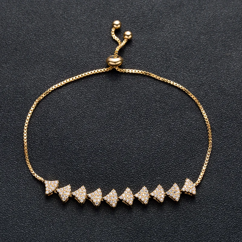 Bracelelt NANKIYA Creative Simple Triangular Shapes Design For Women Party Adjustable Cnbic Zirconia Top Quality SL439 Pulsera | Украшения