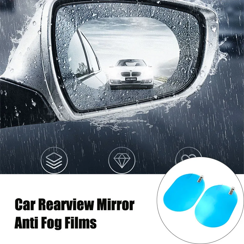 

Car Mirror Window Clear Film Anti Fog Car Rearview Mirror Protective Film Waterproof Car Sticker 2 Pcs/Set