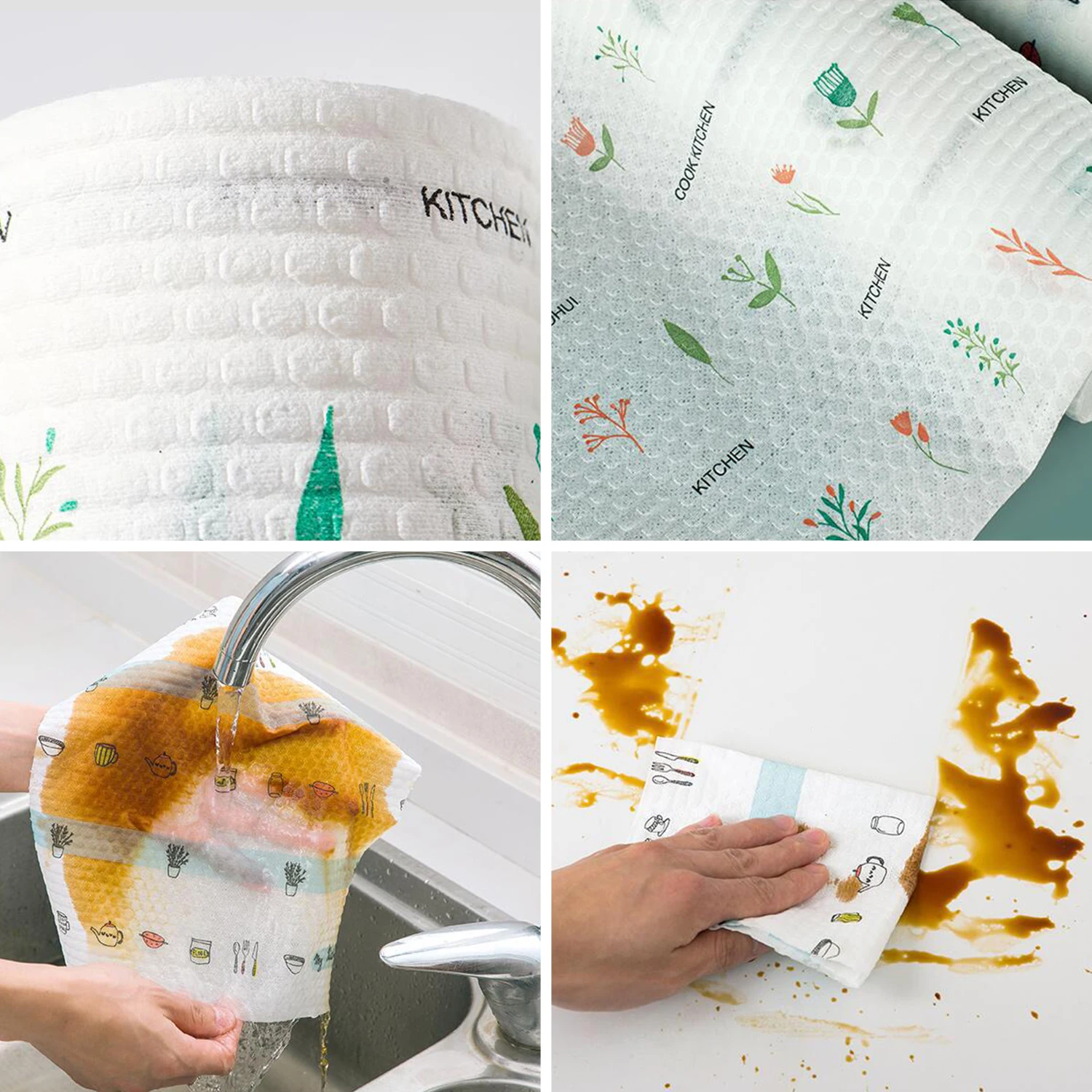 50 шт./рулон одноразовые салфетки для мытья посуды|Чистящие салфетки| |