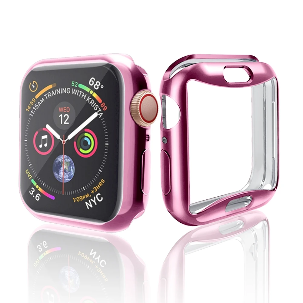 Ультра-мягкий тонкий чехол для Apple Watch TPU 40 мм 44 мм чехол Защитное покрытие часов полосы аксессуары для серии 4