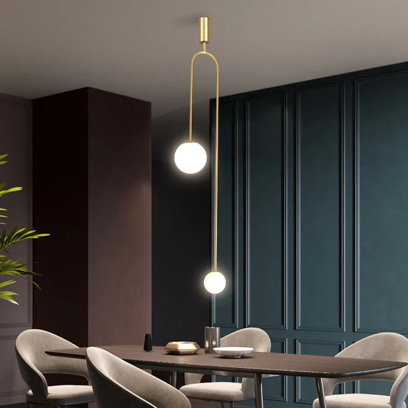 

Modern Trendy Design Bedroom Lamp Indoor LED Fixture Living Dining Room Hanging Chandelier Bedside TV Background Minimalist