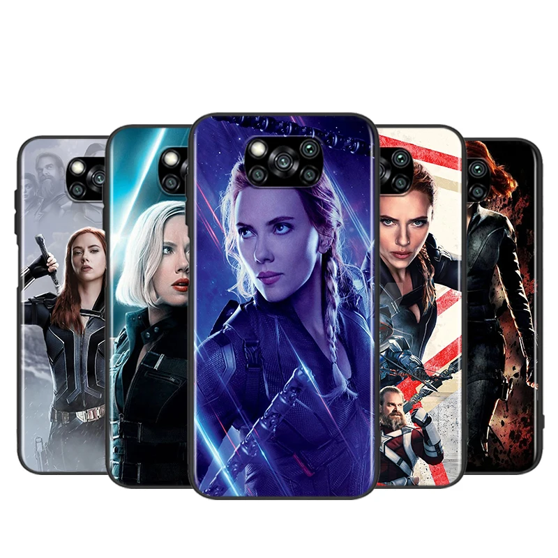 

Black Widow Marvel Avengers For Xiaomi Poco X3 NFC F3 GT X2 M3 M2 5G Pro Mi A3 Lite 9SE CC9 Soft Black Phone Case Shell
