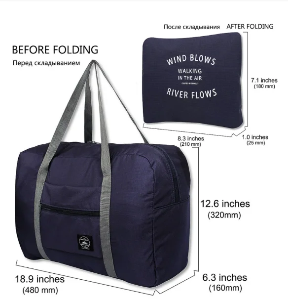 

Large Capacity New Nylon FoldableTravel Bag Folding Clothing Cotton Quilt Buggy Bag Storage Bag Luggage Women WaterProof Handbag