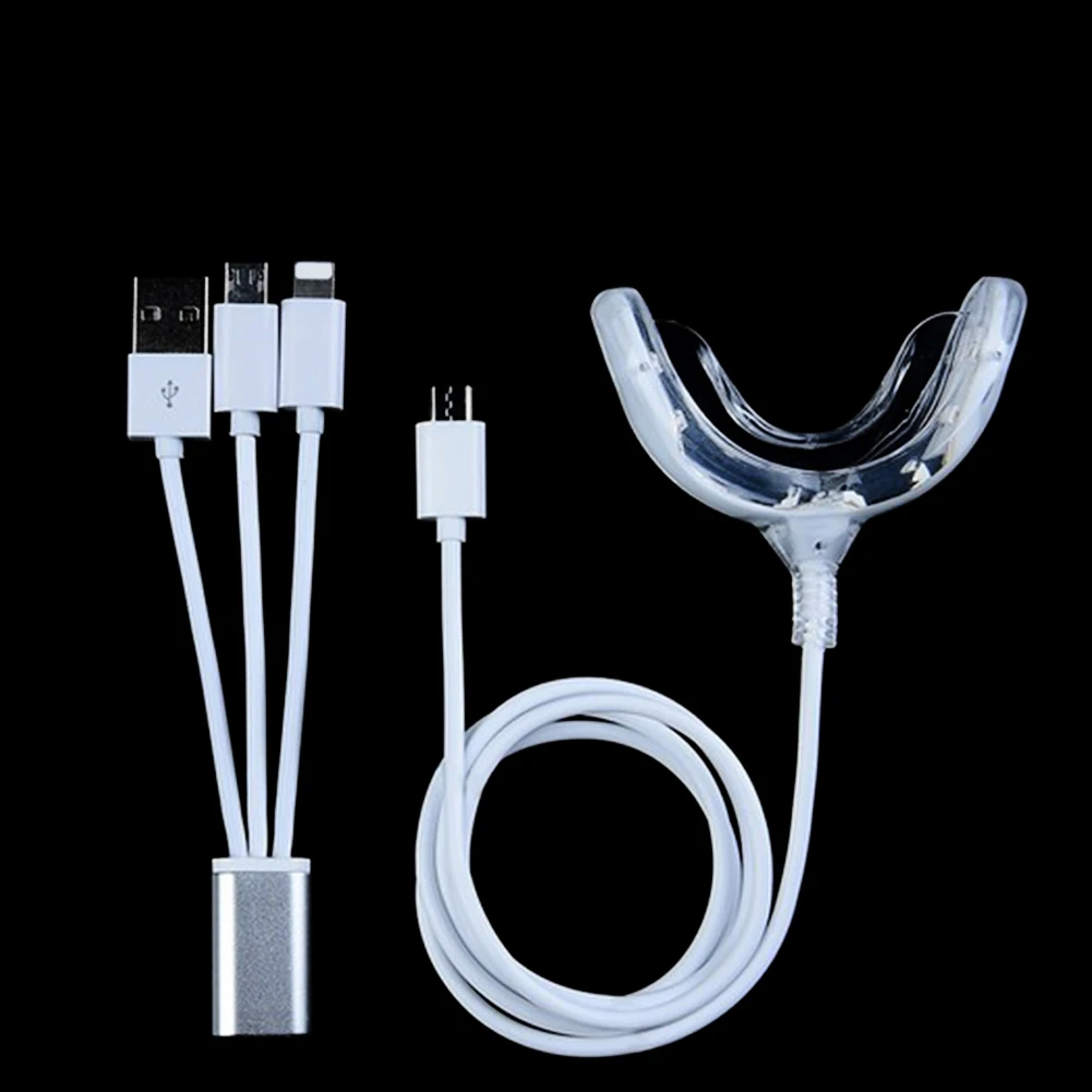 

With Charging Cable UV Oral Plaque Remover Teeth Whitener Light Tooth Care Home Use Mini Convenient Hands Free Dental Health