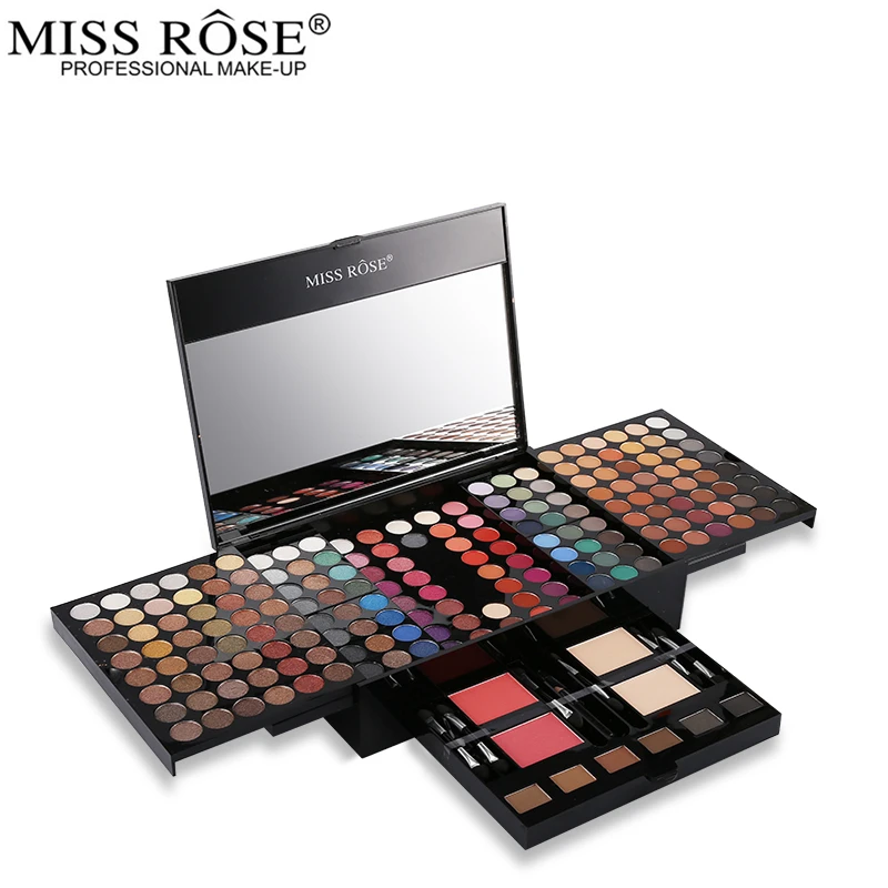Профессиональный макияж Maquillaje Miss Rose 180 цветов матовые и мерцающие тени для век