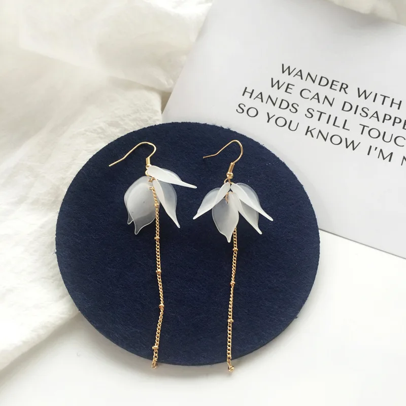 Южнокорейские модные серьги sen is a в виде цветка темпераментные длинные женские