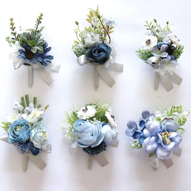 Шелковые розы браслеты на запястье свадебная бутоньерка аксессуары для