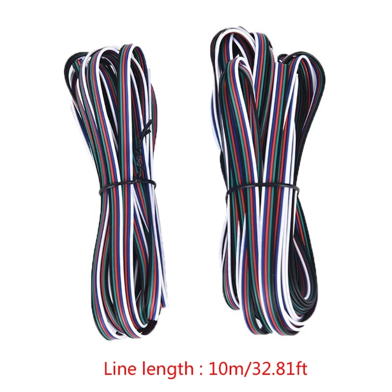 

10m/33ft 4-pin LED Electric Line - Extension Cable Cord Wire for RGB LED Strip Lights 5050 3528, 22 AWG New