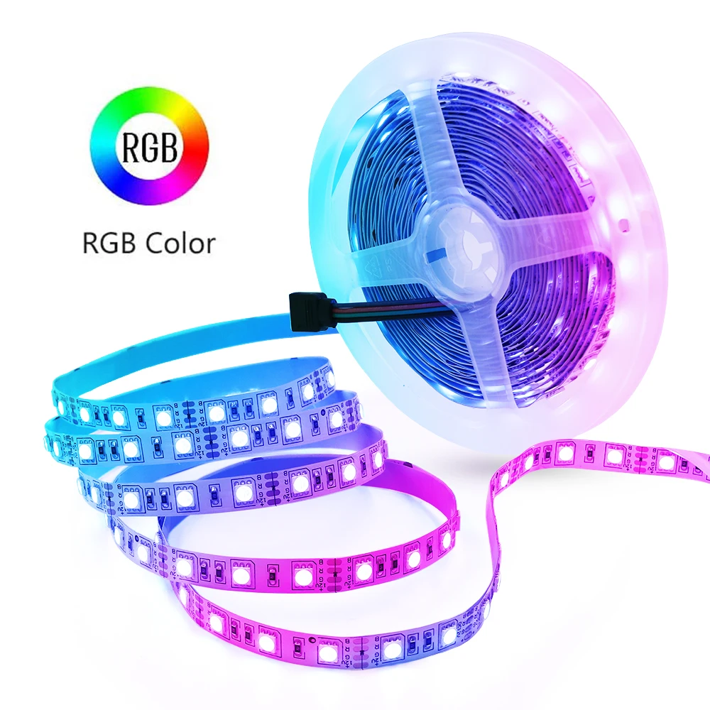

Светодиодная RGB лента SMD 5050, водонепроницаемая 5 м, светодиодов, 12 В постоянного тока, RGB, теплый натуральный холодный белый свет WW NW CW синий кр...