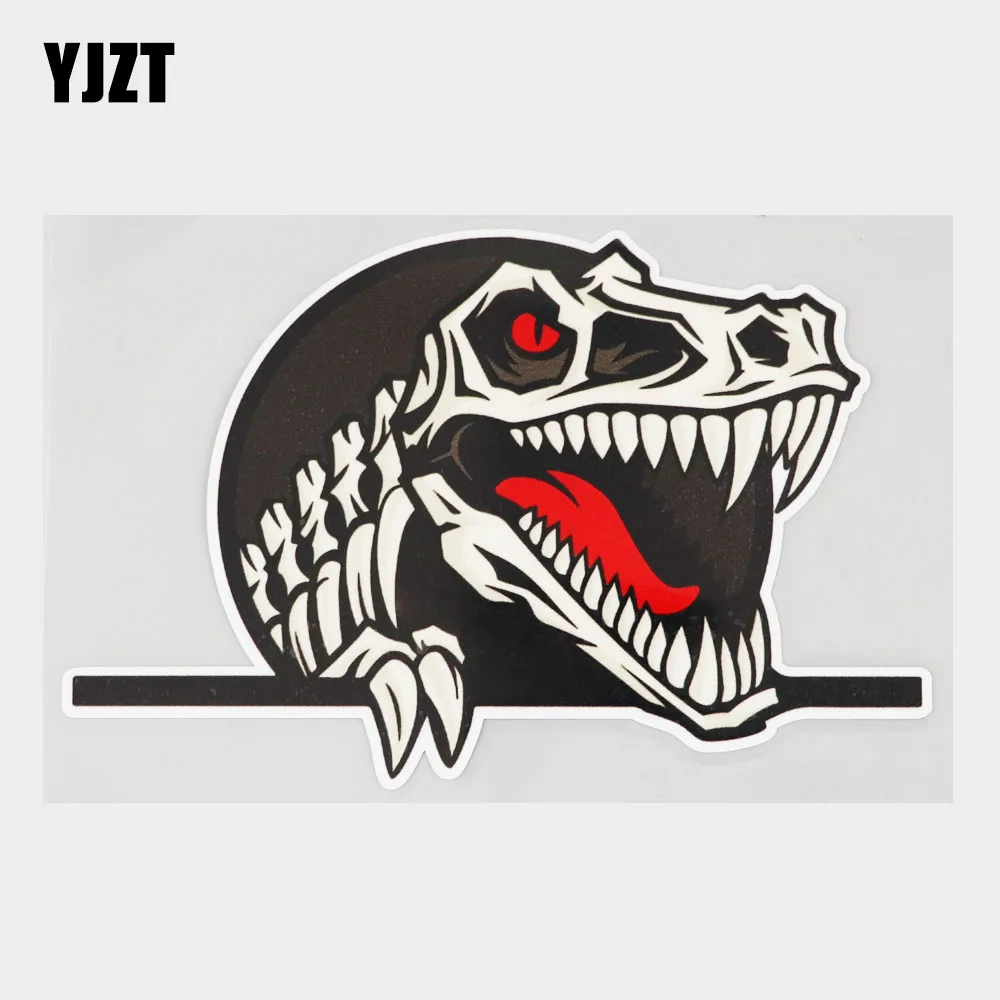 

YJZT 16.1CM×10.4CM Decal Stylish Tyrannosaurus Skeleton PVC Car Sticker 11C-0572