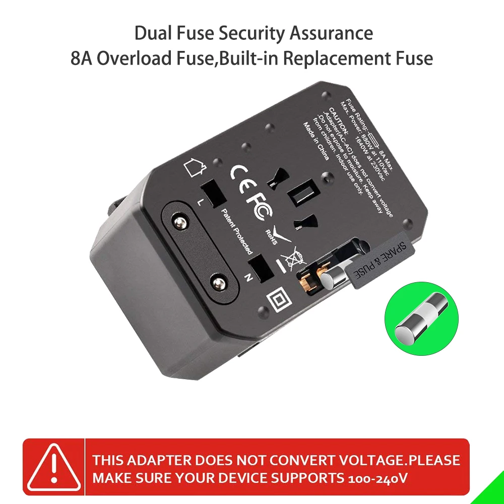 QC3.0 PD USB All in One Charger Adapter for Travel with EU US UK AU Plug Universal Power Sockets | Электроника