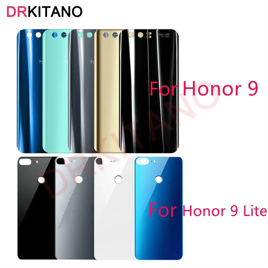 Для huawei Honor 9 Задняя стеклянная крышка батареи задняя дверь корпус чехол для huawei Honor 9 Lite Задняя стеклянная крышка панель Замена