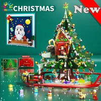 new christmas tree building blocks elk train santa claus photos bricks mini action figures toys for children christmas gifts