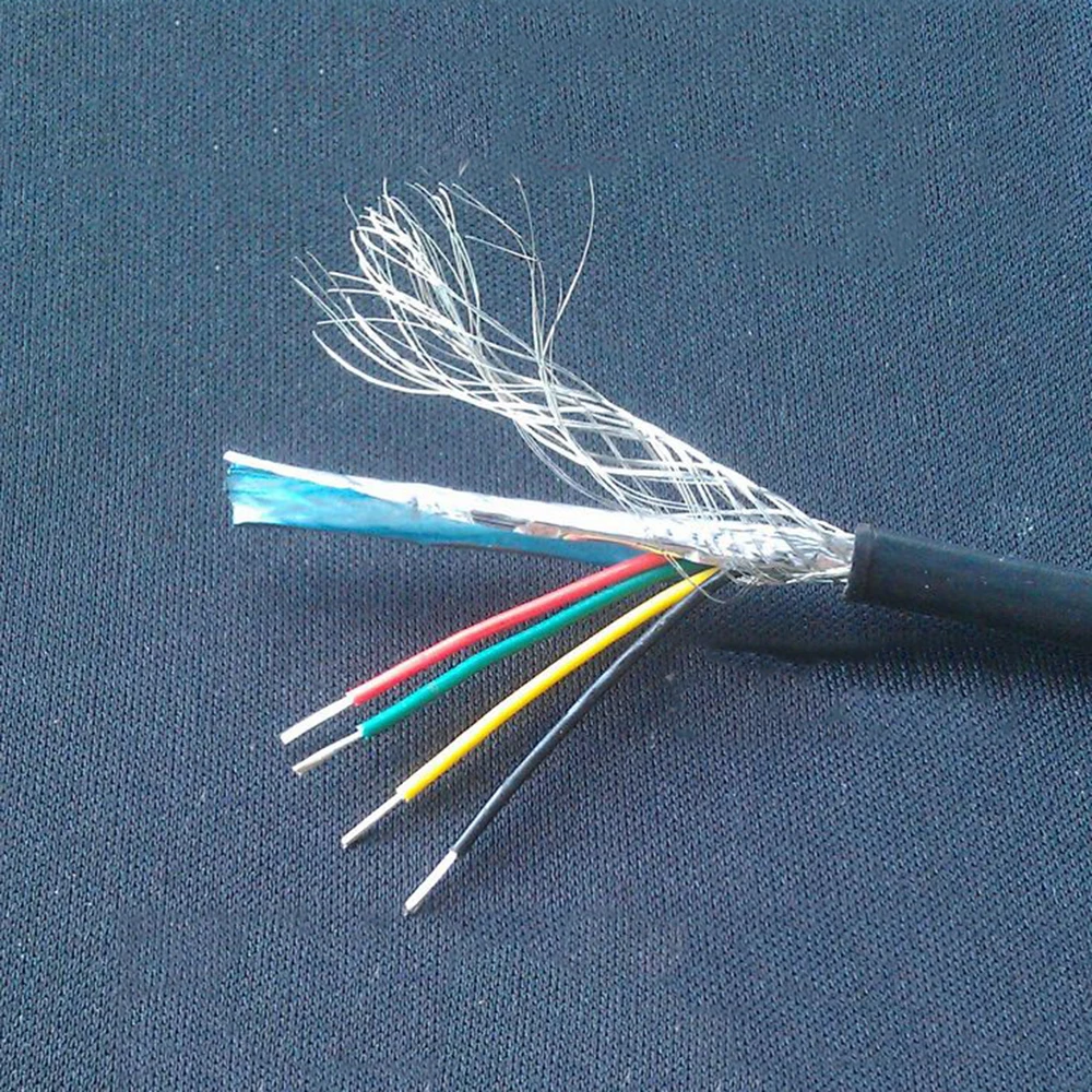

50 м экранированный кабель RVVP 4-ядерный сигнальный провод 4P 28AWG UL сертификация оболочка линия управления сигнальной линией с плетеной сеткой