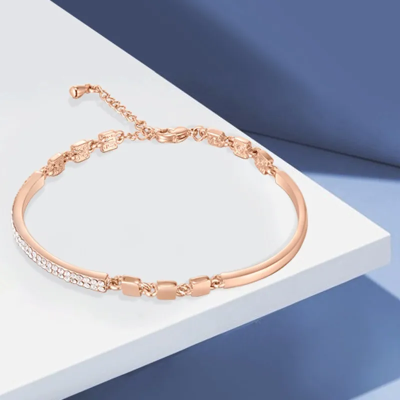 NAWEILY бренд лучшие с украшением в виде кристаллов Шарм браслет цвета: золотистый