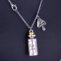 alices adventures in wonderland necklace magic potion mushroom key pendant neck chain women fashion jewelry