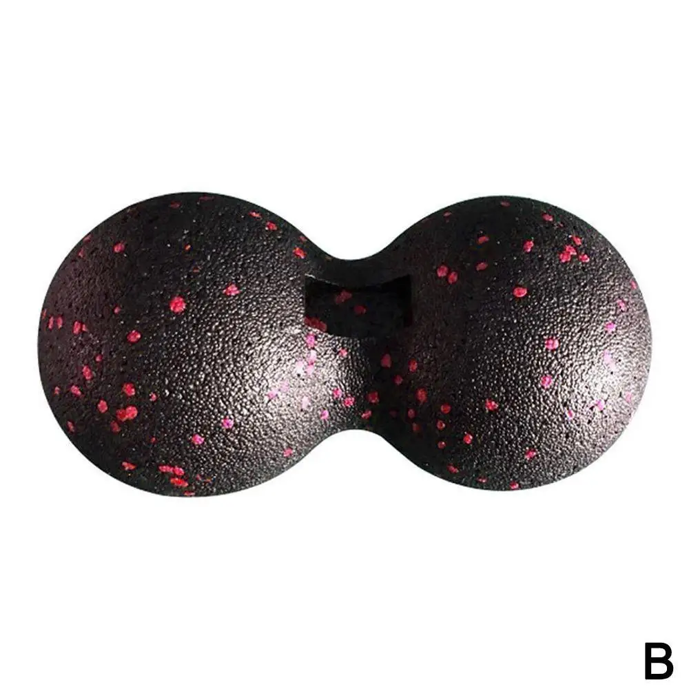 B Black red Мяч для массажа арахиса, мяч для Лакросса, для спины плеч, ног, реабилитационная терапия, тренировка - Цвет: B Black red