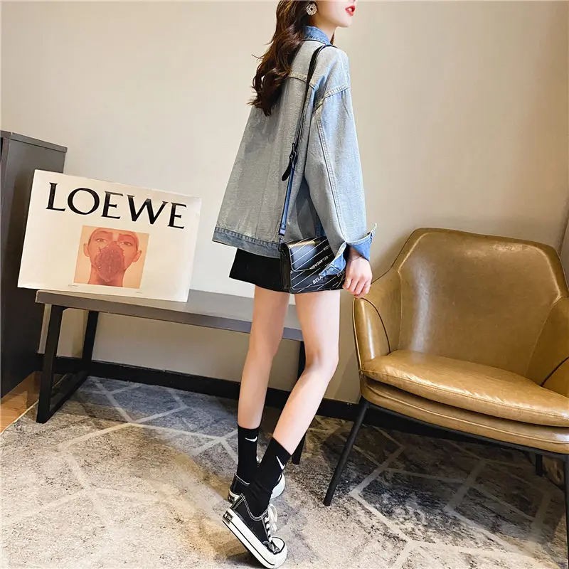 Весна-лето новинка Корейская рубашка пальто свободная джинсовая куртка Женская