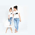 Модные семейные комплекты, футболка для мамы и меня, одежда с принтом для семьи, одежда для мамы и меня, одежда для маленьких мальчиков и девочек