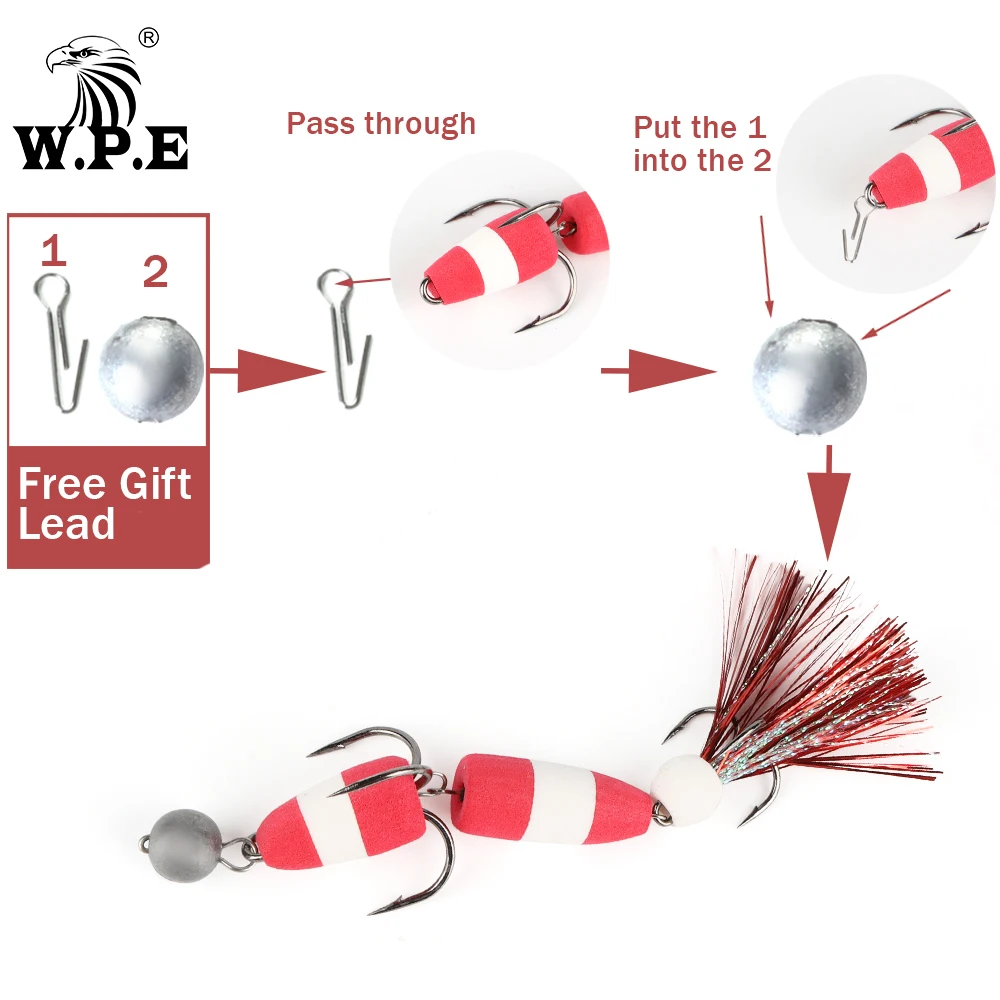 W.P.E New Fishing Lure 1pcs M Swim Bait Soft Lure High Density Foam Lure Fishing Tackle Multicolor Bass Artificial Lure Wobblers