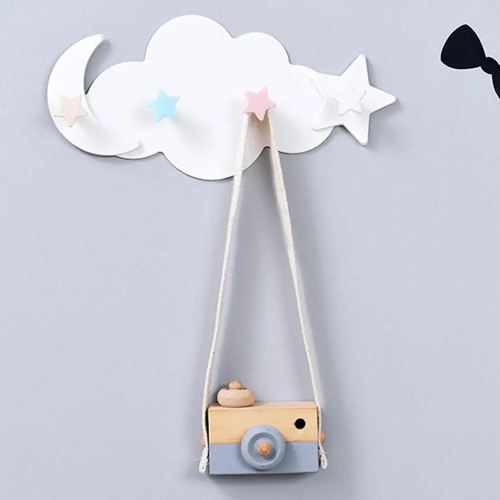 Креативные милые настенные крючки в форме звезды луны облака без гвоздей