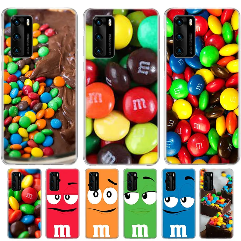 

M&M's Chocolate Food Case For Huawei P50 P40 lite P30 P20 Pro P10 Silicone Soft TPU Transparent Cover Back Shell Coque