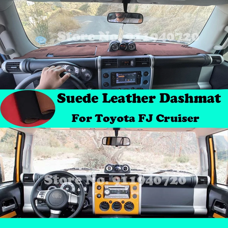 

For Toyota FJ Cruiser Suede Leather Dashmat Dashboard Cover Pad Dash Mat Carpet Car-Styling Accessories Custom Interior LHD RHD