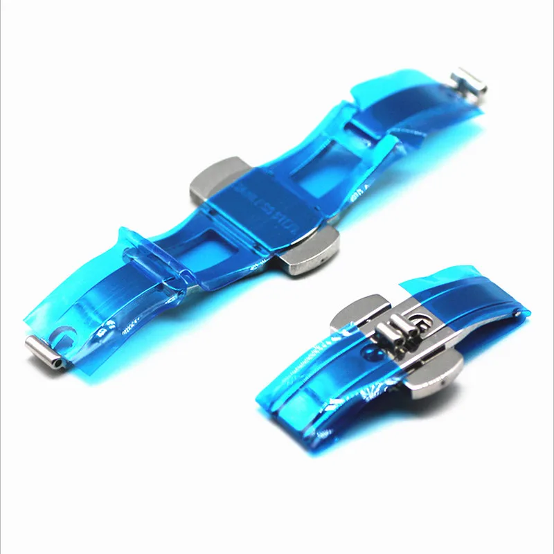 Wholesale 10PCS/Lot 15MM 17MM 18MM 19MM 21 23 25 27MM Stainless Steel Double Push Button Butterfly Clasp Buckle Watch Buckle New