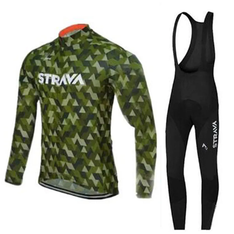 Триатлон Strava с длинным рукавом велосипедная Одежда Набор Pro team джерси мужской
