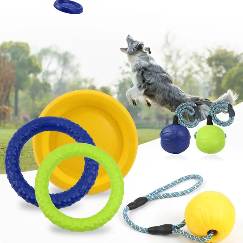 

Dog Interactive Toys Pet Flying Discs Portable Outdoor Dogs Training Ring Puppy Teeth Bite Chew Toys Rubber Pets Motion Tools