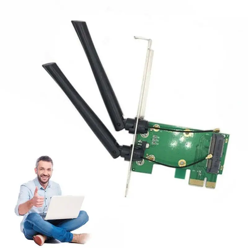 Network Adapter Card NIC Converter Used for Wifi Mini PCI-E to PCI-E1X Wireless And Devices Support Cable adapter | Компьютеры и офис