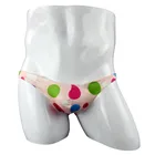 Трусы-бикини мужские с большим мешочком, пикантное удобное нижнее белье с принтом для геев, эротические Трусы-стринги для мальчиков