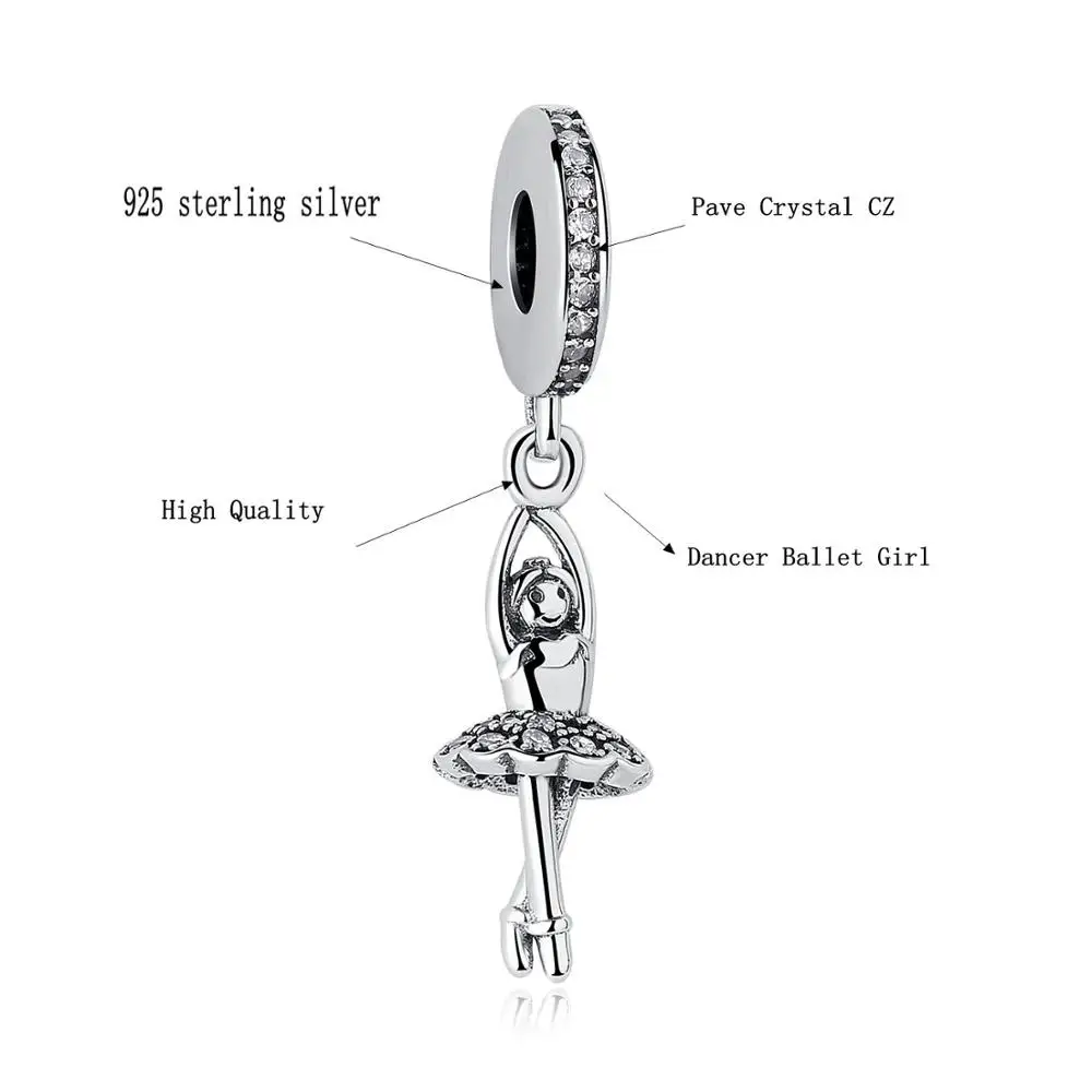 BELAWANG модные 100% 925 стерлингового серебра пара маленькая девочка кулон Шарм