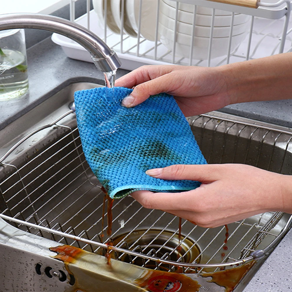 3pcs Thick Microfiber Rag Car Window Glass Cleaning Cloth Rice Velvet DishTowel Absorbable Kitchen | Дом и сад