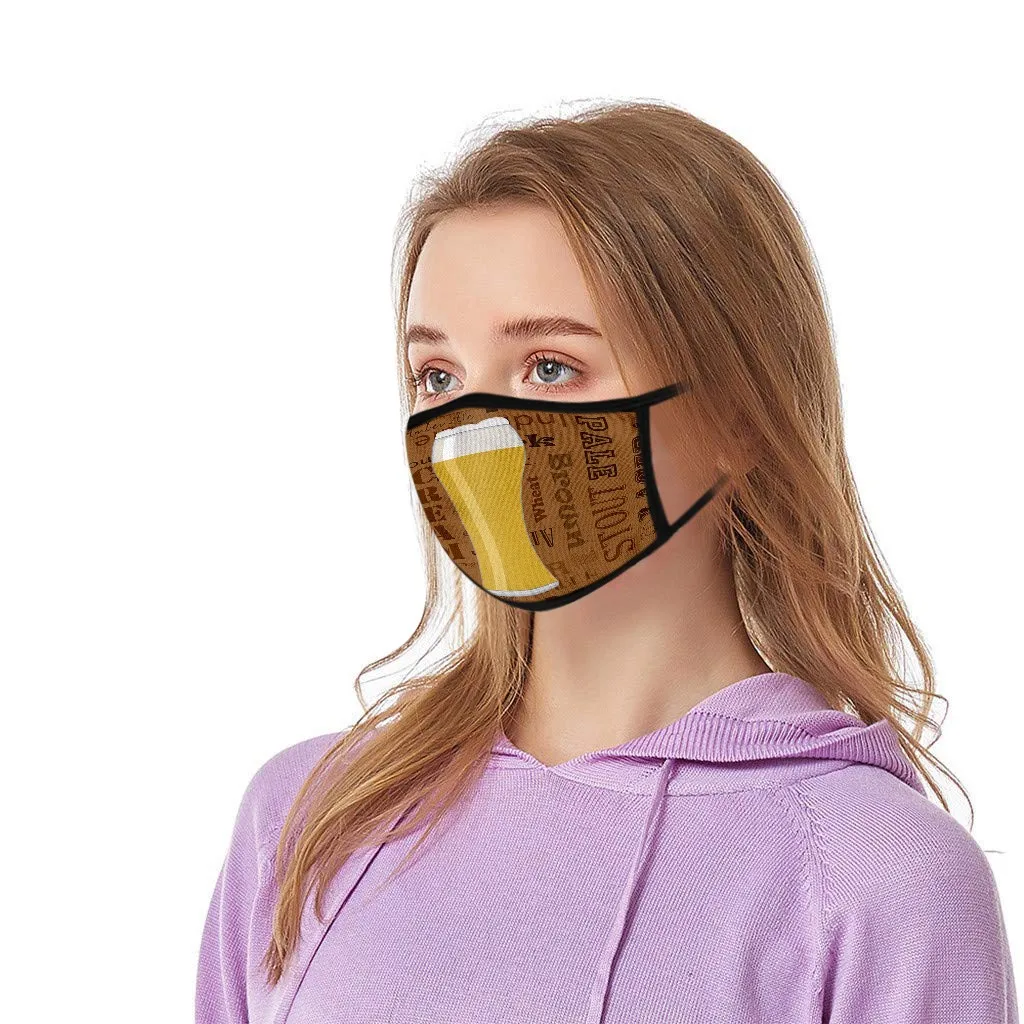 1 шт. унисекс маска для лица Подростковая 3D праздничная вечевечерние принты пива